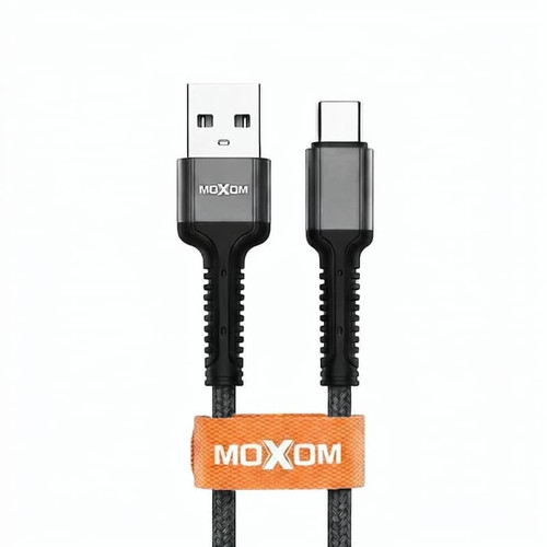 کابل تایپ سی موکسوم مدل MOXOM KH-20t USB to Type-C طوسی به طول 2 متر