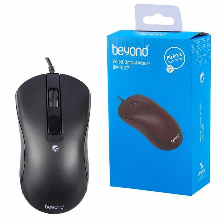 ماوس سیم دار بیاند مدل BEYOND BM-1077 مشکی