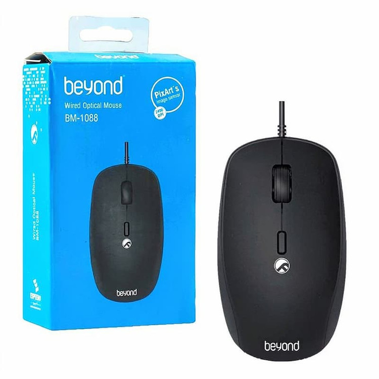 ماوس سیم دار بیاند مدل BEYOND BM-1088 مشکی