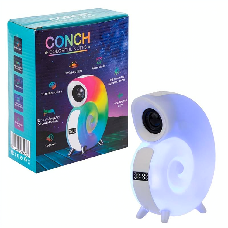 اسپیکر پرتابل و چراغ خواب مدل CONCH N63 RGB فانتزی حلزونی