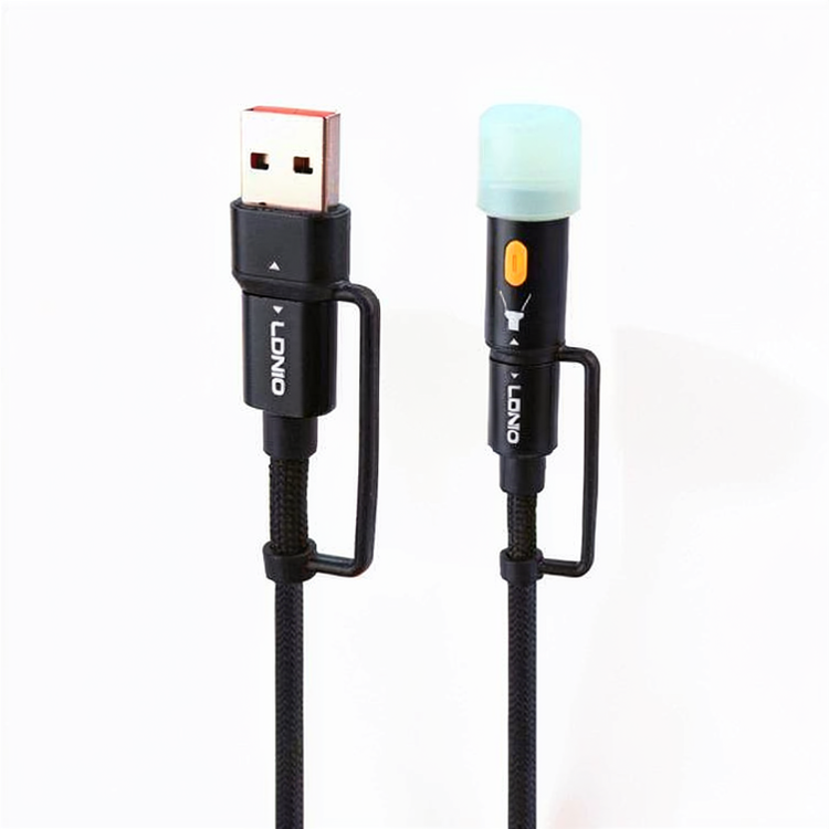 کابل چندکاره LDNIO مدل LC17 ویژگی مجهز به چراغ قوه LED