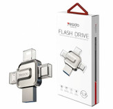 مبدل OTG و فلش مموری 4 سر یسیدو مدل YESIDO FL15 128G