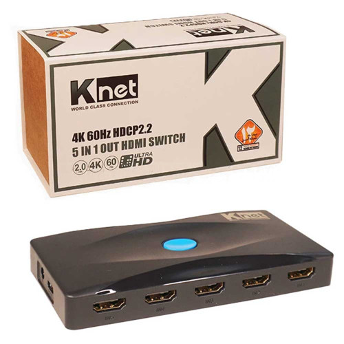 سوئیچ HDMI کی نت مدل KNET K-S725 4K 5PORT