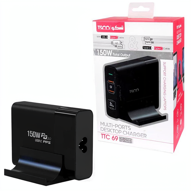 شارژر کامل رومیزی تسکو مدل TSCO TTC 69 AC 150W