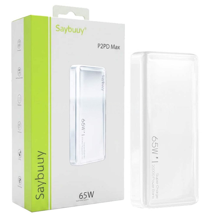 پاوربانک سی بای مدل Saybuuy P2PD Max 20000mAh 65W سفید