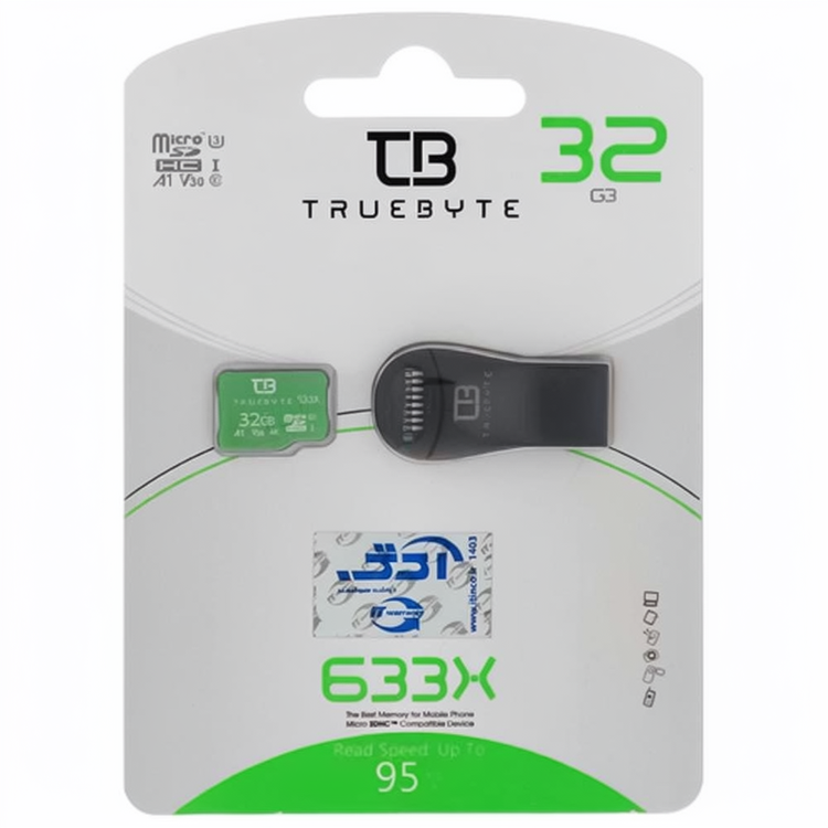 رم میکرو تروبایت مدل TRUEBYTE 633X A1 V30 32GB