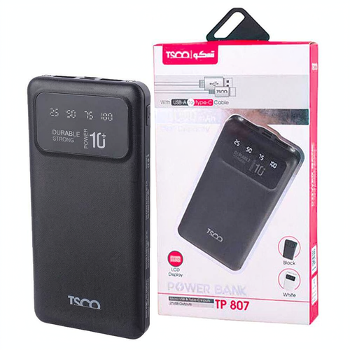 پاوربانک تسکو مدل TSCO TP 807 10000mAh 10.5W مشکی