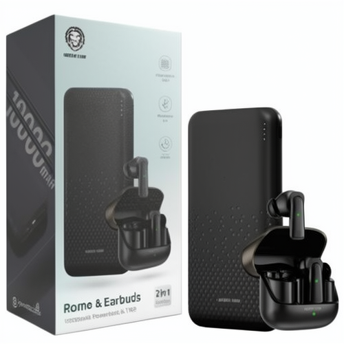 پاوربانک و ایرپاد گرین لاین مدل GREENLION Rome & Earbuds 10000mAh 37W