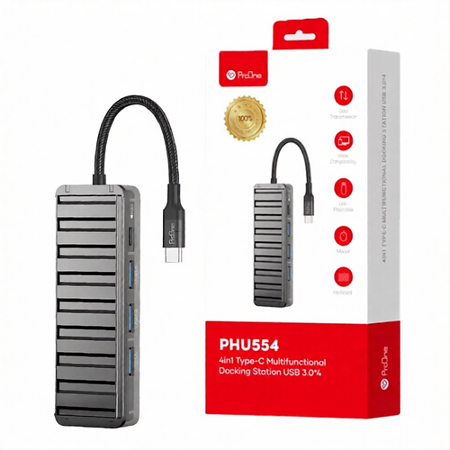 هاب تایپ سی پرووان مدل PROONE PHU554 TYPE-C نقره ای